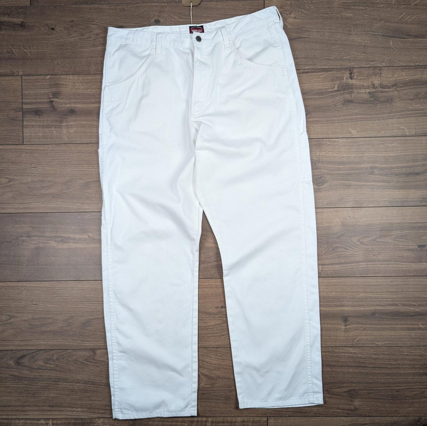 White Wrangler Workwear Carpenter Cargo Pants Straight Leg W38 L32