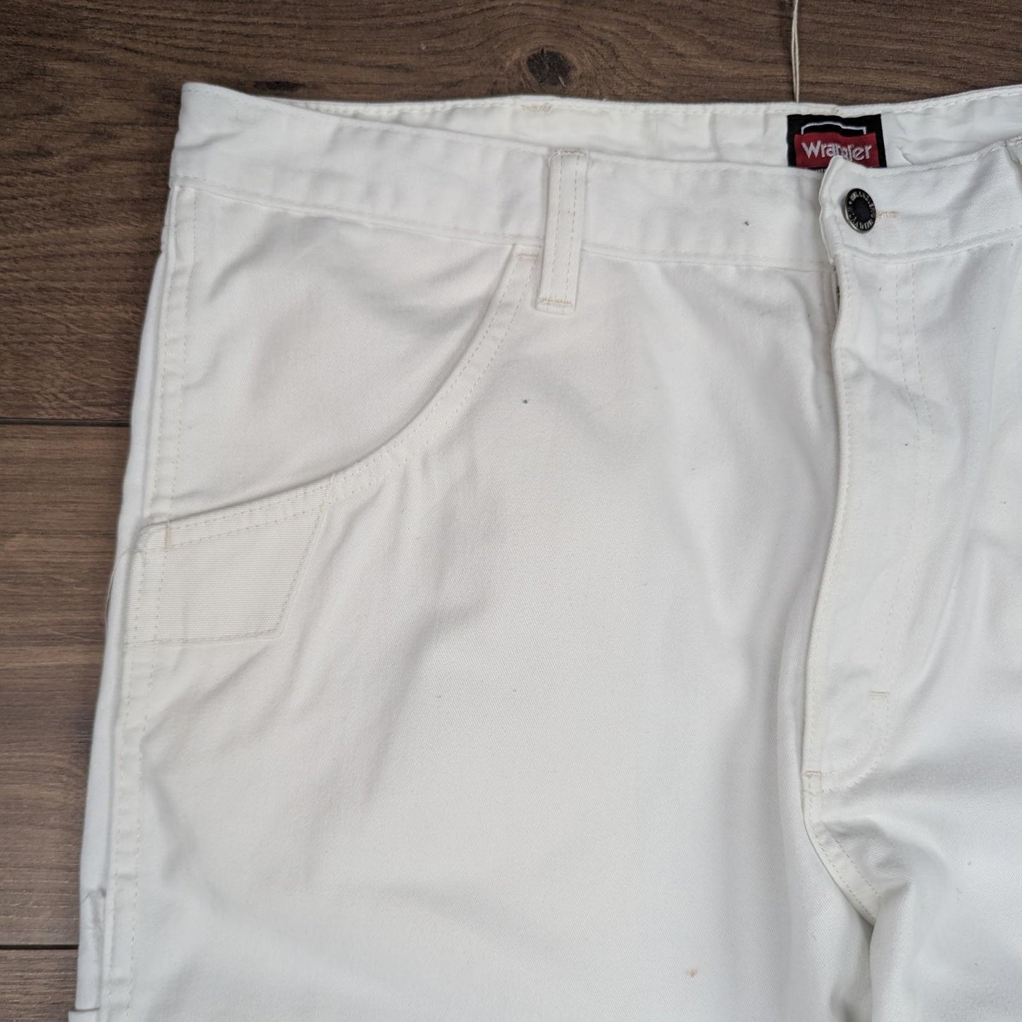White Wrangler Workwear Carpenter Cargo Pants Straight Leg W38 L32