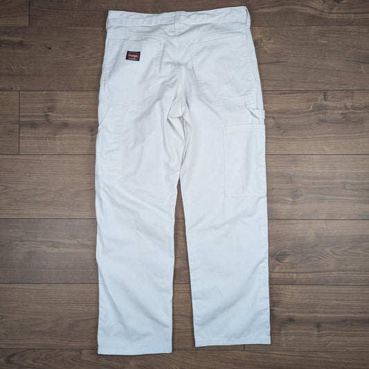 White Wrangler Workwear Carpenter Cargo Pants Straight Leg W34 L30