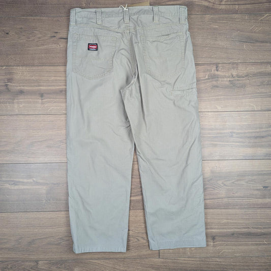 Brown Wrangler Workwear Carpenter Cargo Pants Straight Leg W36 L28