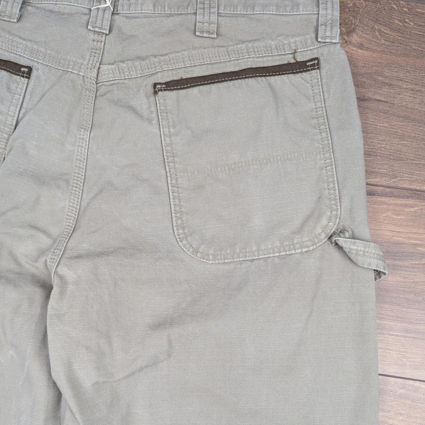 Beige Vintage Wrangler Riggs Workwear Carpenter Pants Cargo Straight Leg W36 L30