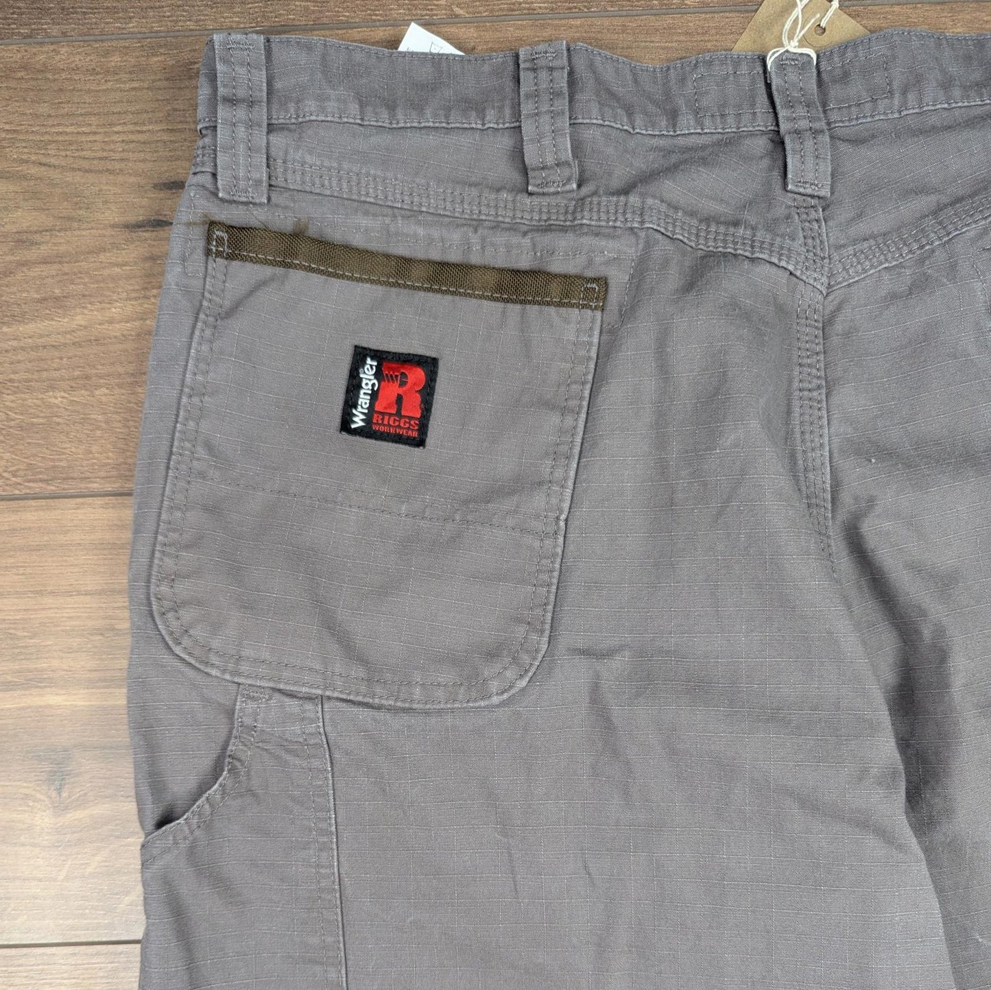 Grey Vintage Wrangler Riggs Workwear Carpenter Pants Cargo Straight Leg W40 L30