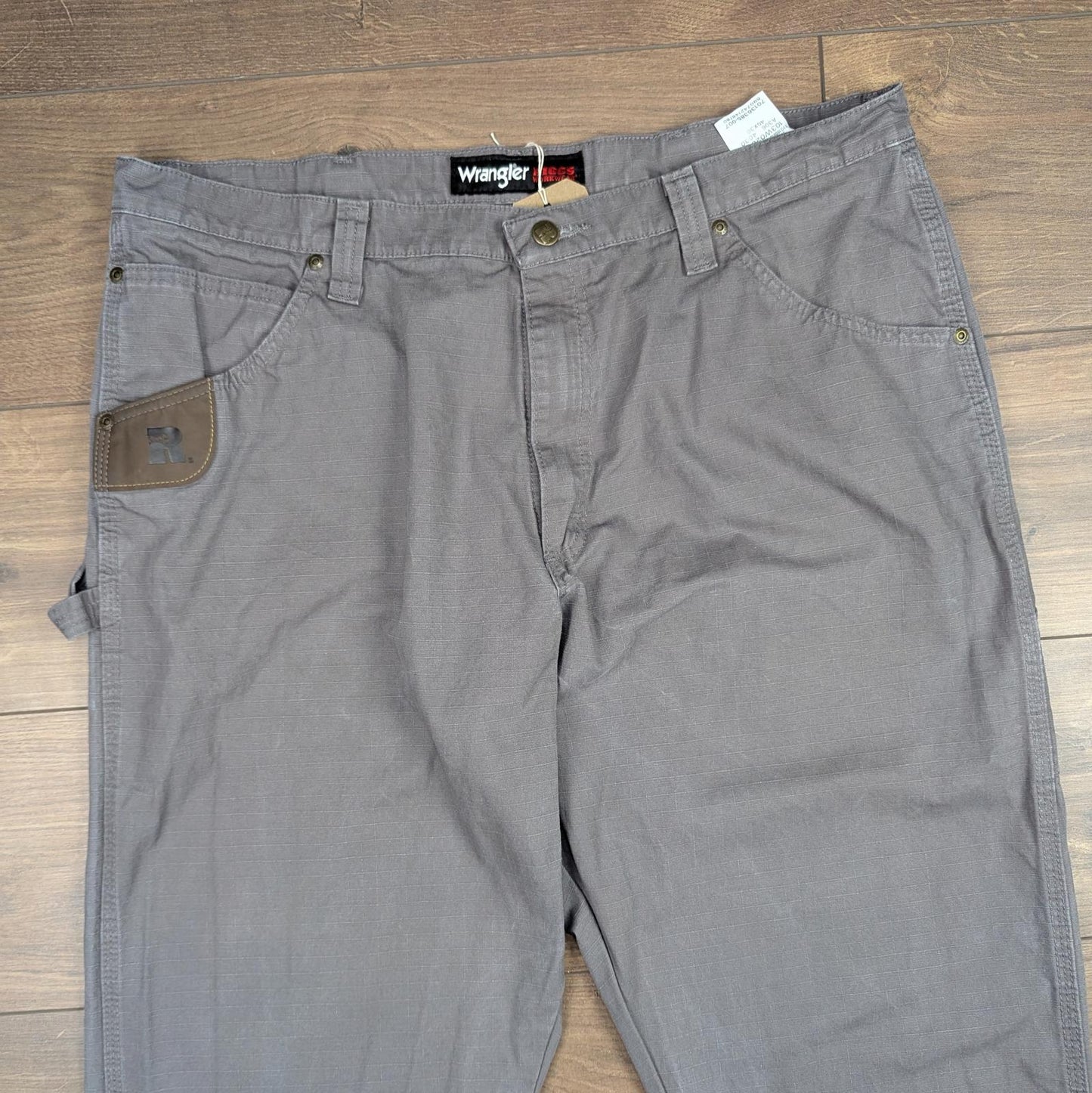 Grey Vintage Wrangler Riggs Workwear Carpenter Pants Cargo Straight Leg W40 L30