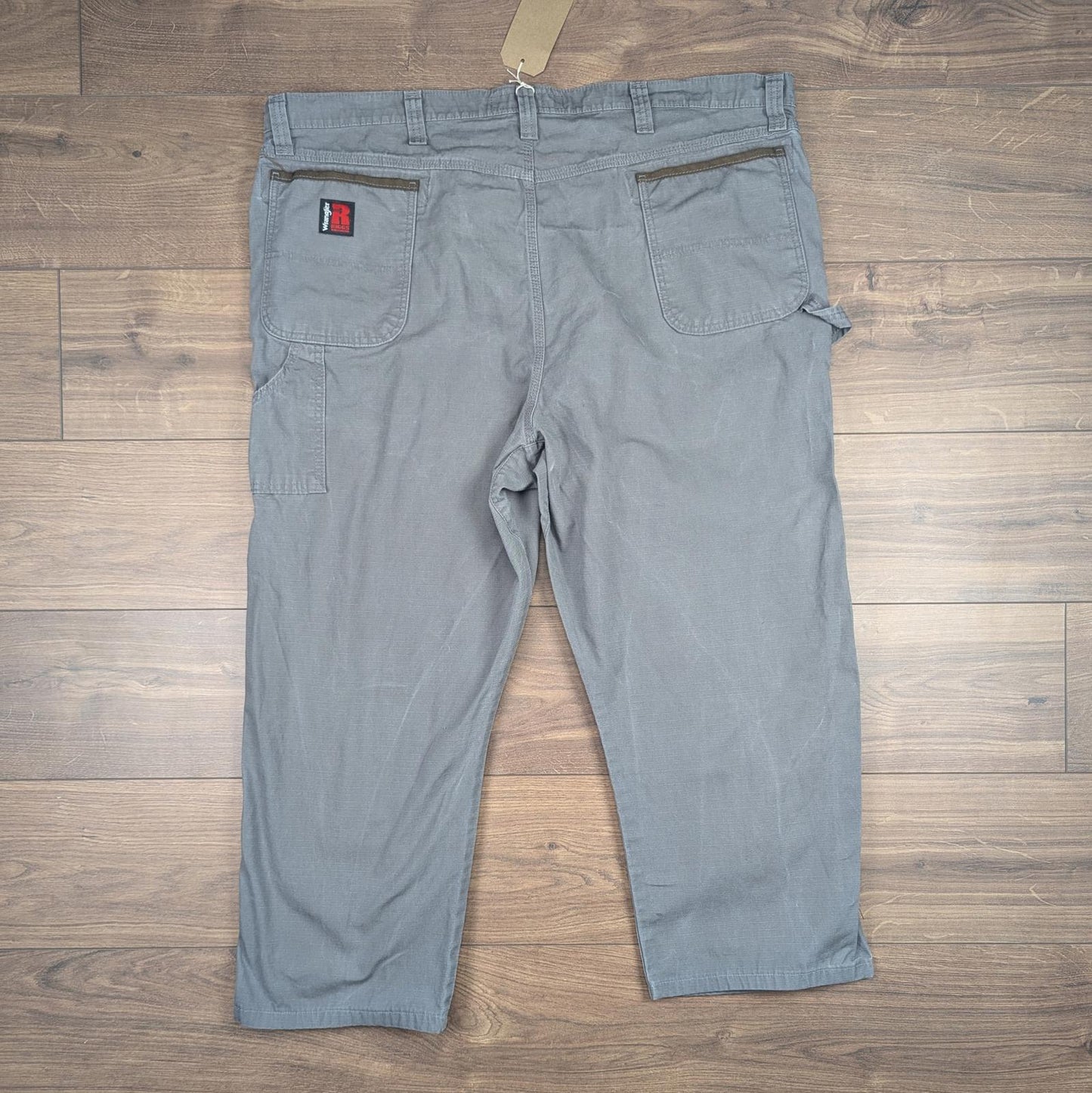 Grey Vintage Wrangler Riggs Workwear Carpenter Pants Cargo Straight Leg W46 L27