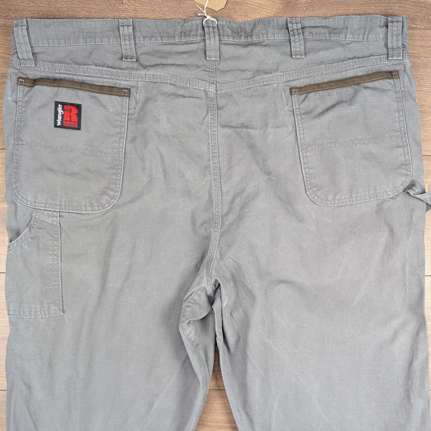 Grey Vintage Wrangler Riggs Workwear Carpenter Pants Cargo Straight Leg W46 L27