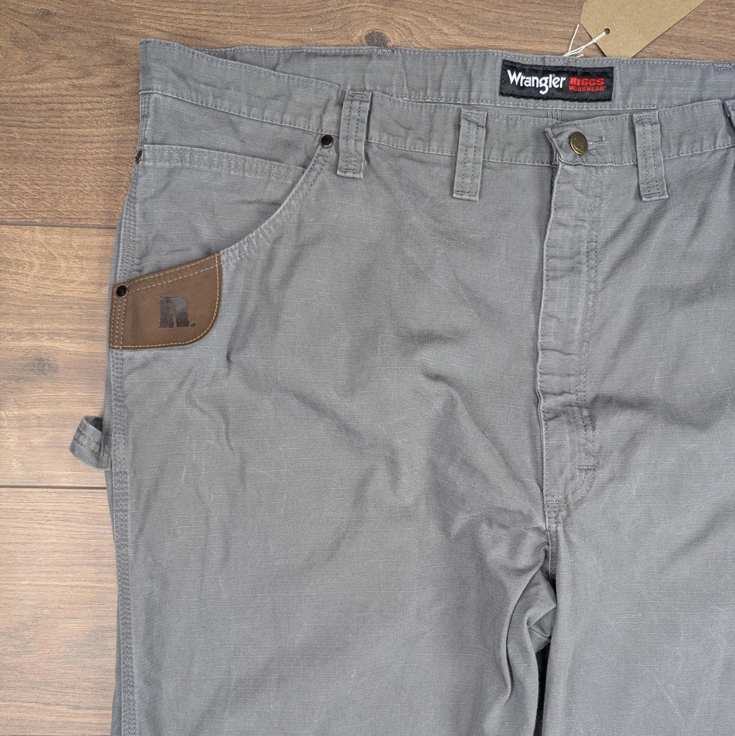 Grey Vintage Wrangler Riggs Workwear Carpenter Pants Cargo Straight Leg W46 L27