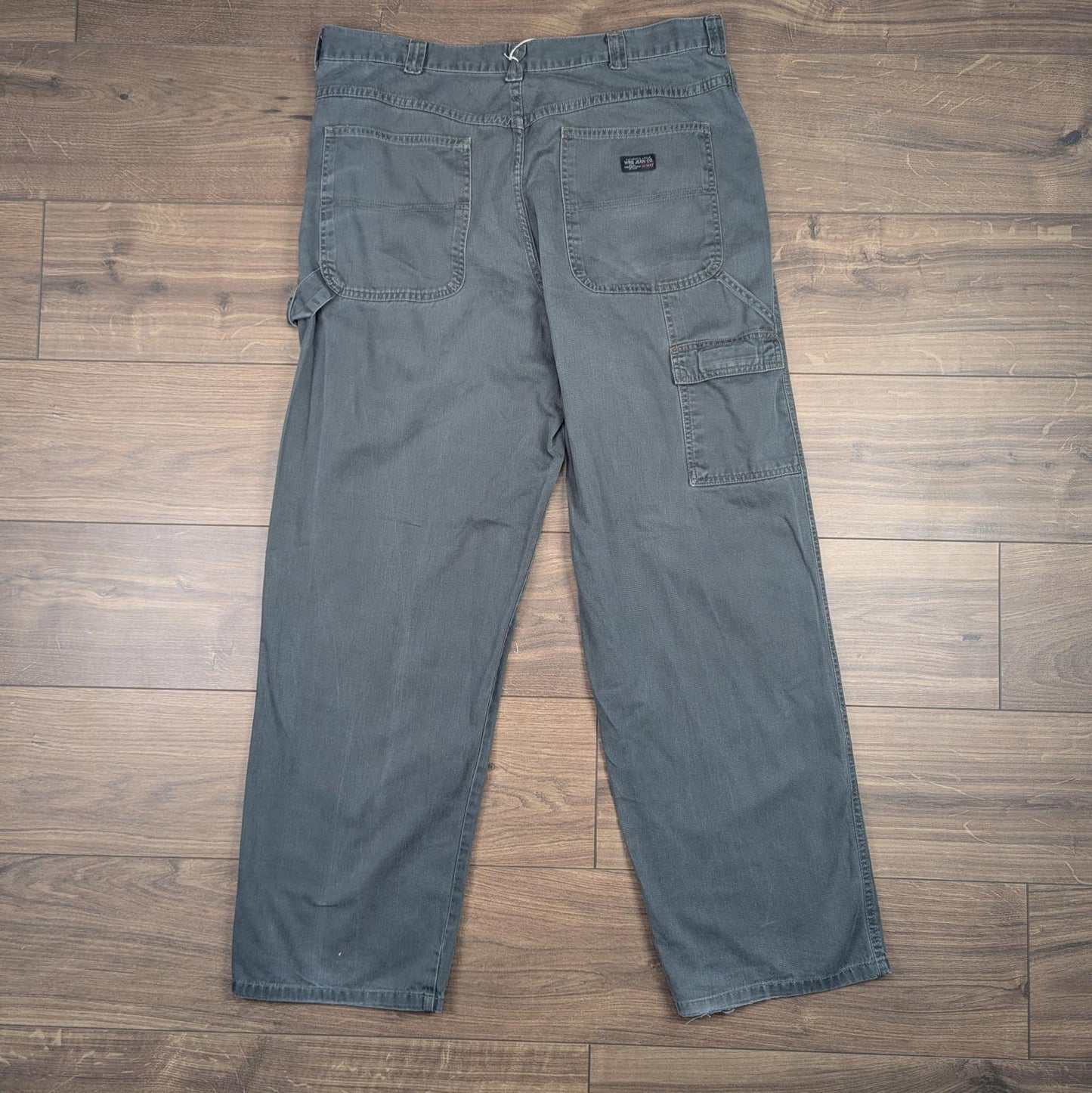 Grey Vintage Wrangler Carpenter Pants Baggy Cargo Hip-Hop Skater W38 L32