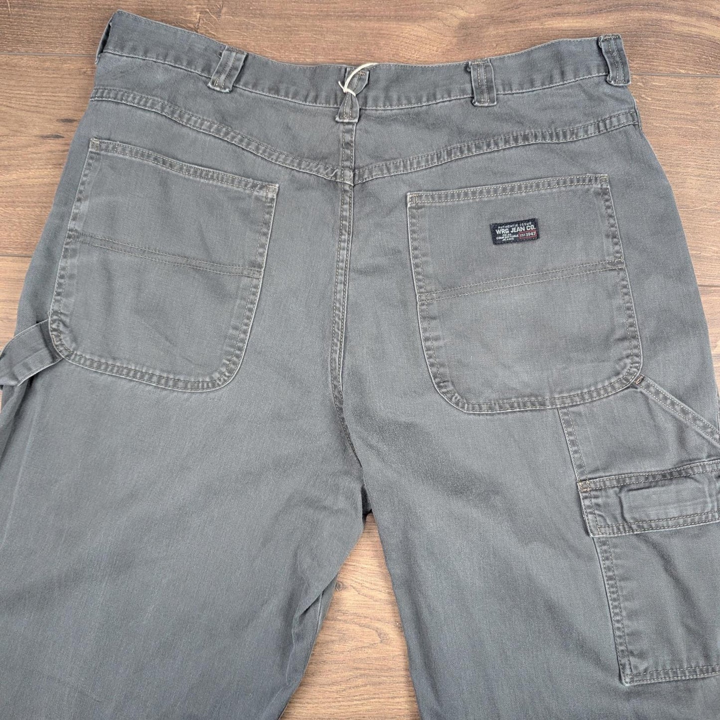 Grey Vintage Wrangler Carpenter Pants Baggy Cargo Hip-Hop Skater W38 L32