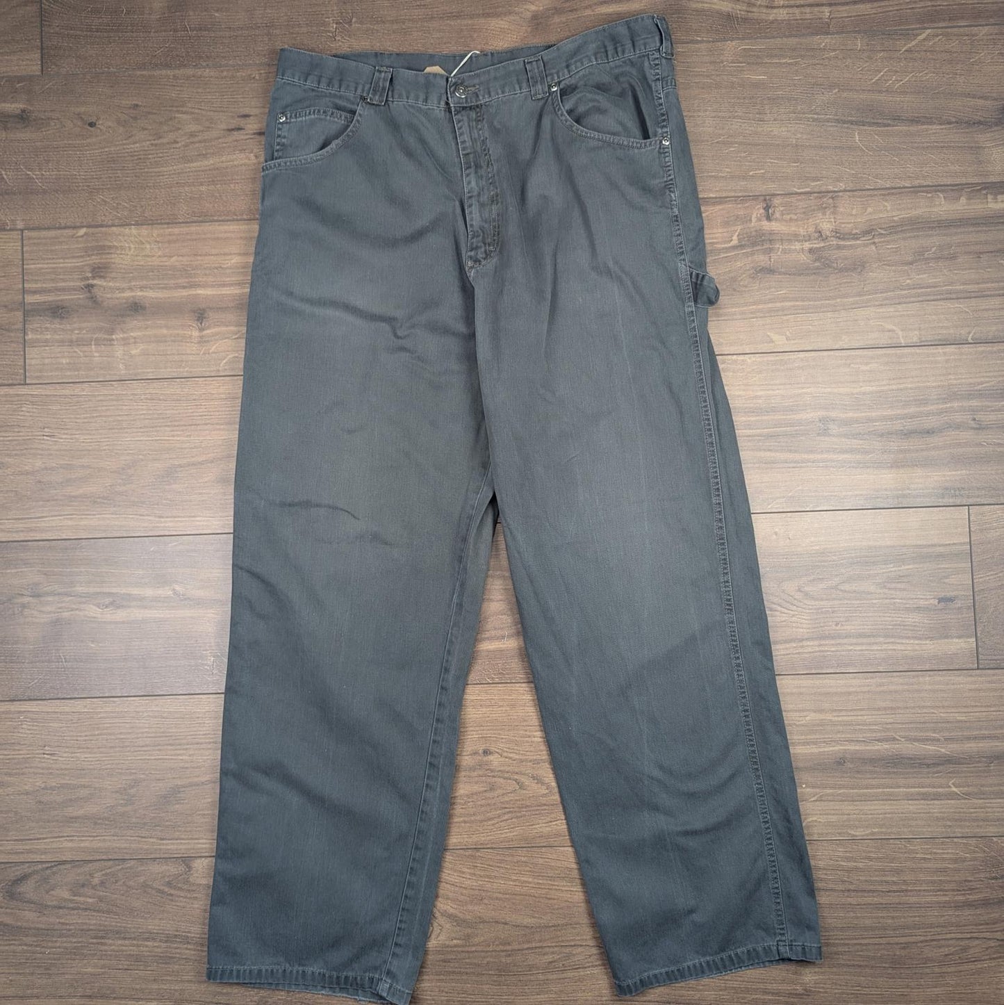 Grey Vintage Wrangler Carpenter Pants Baggy Cargo Hip-Hop Skater W38 L32