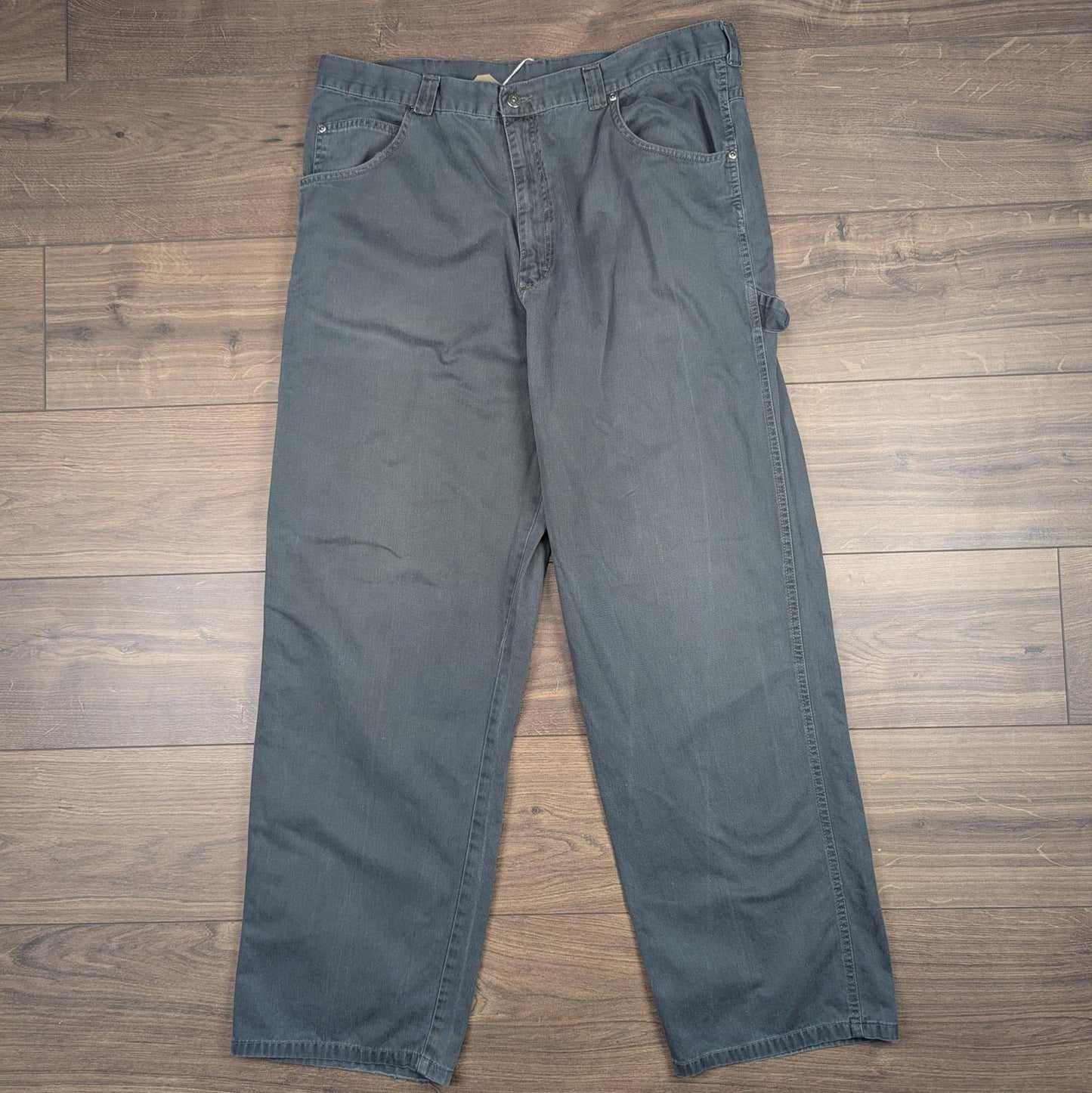 Grey Vintage Wrangler Carpenter Pants Baggy Cargo Hip-Hop Skater W38 L32