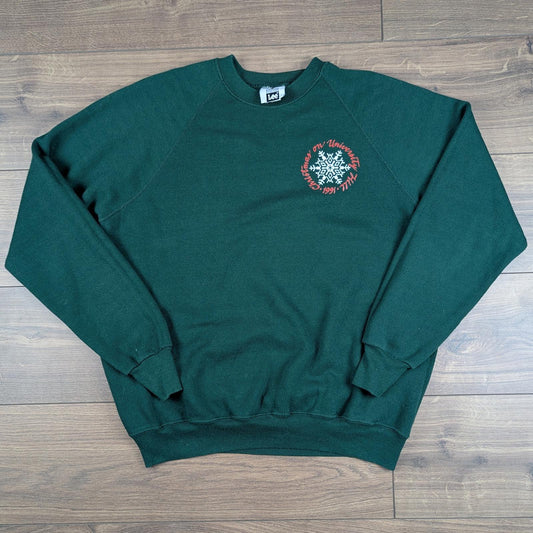 Lee 90s Vintage University Graphic Christmas Jumper Sweatshirt