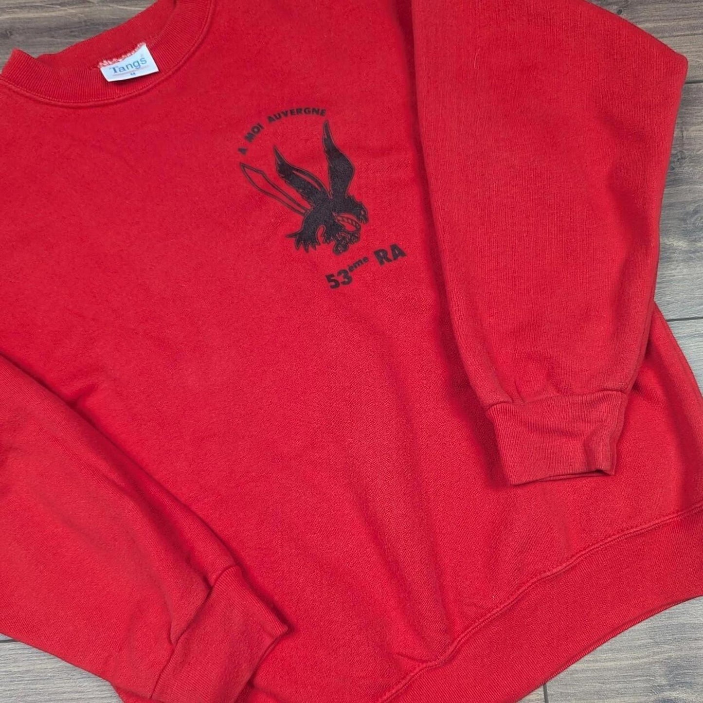 Vintage 1980's Red Latin Graphic Sweatshirt Jumper