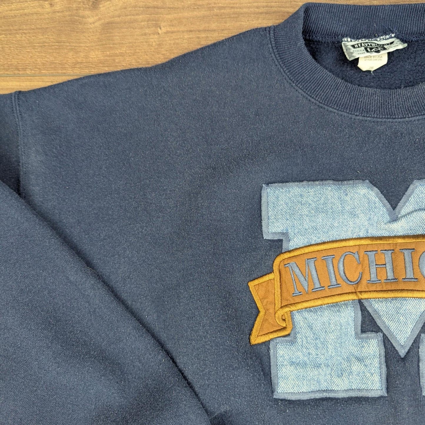 1990s Vintage Lee Michigan Embroidered Heavyweight Sweatshirt Size 2XL