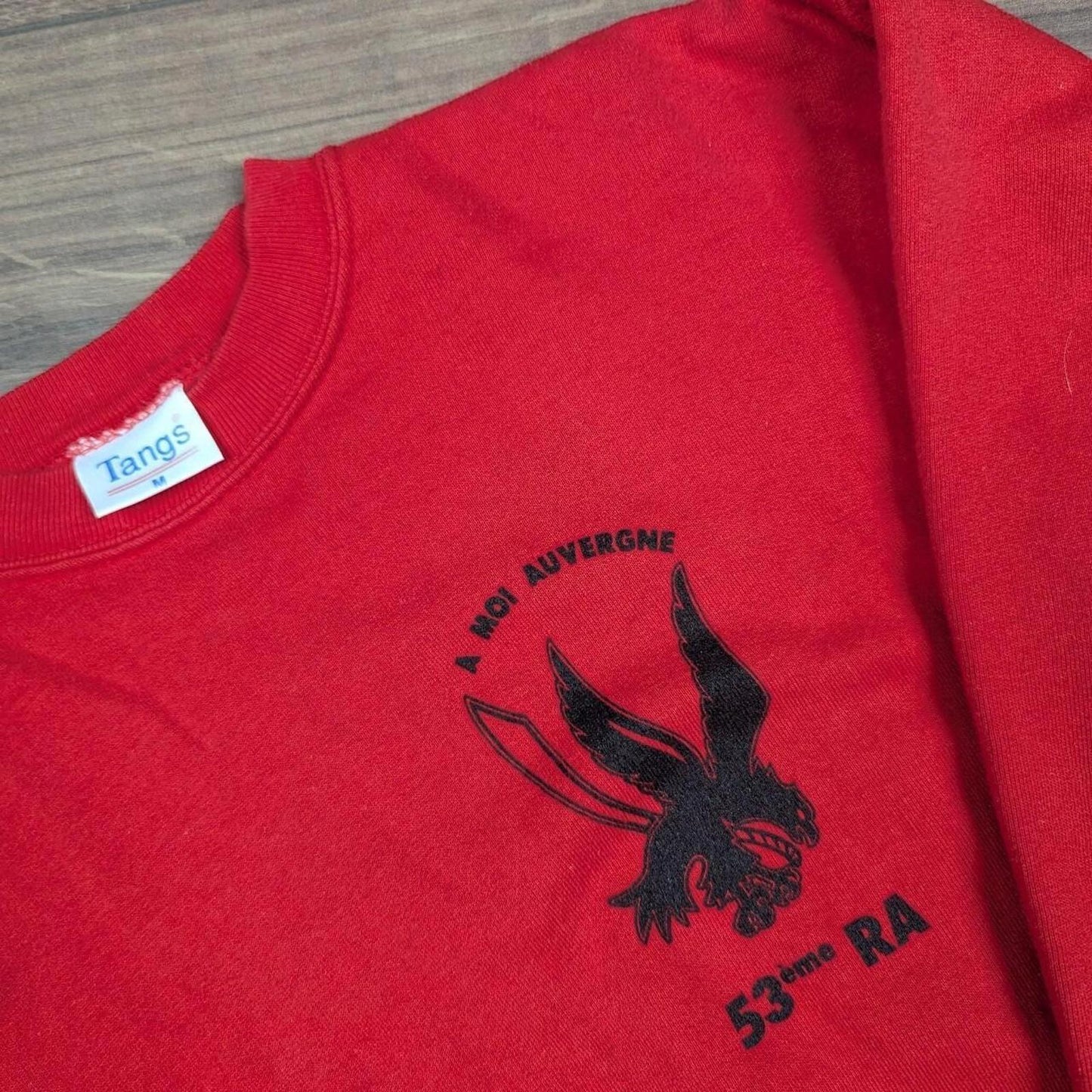 Vintage 1980's Red Latin Graphic Sweatshirt Jumper