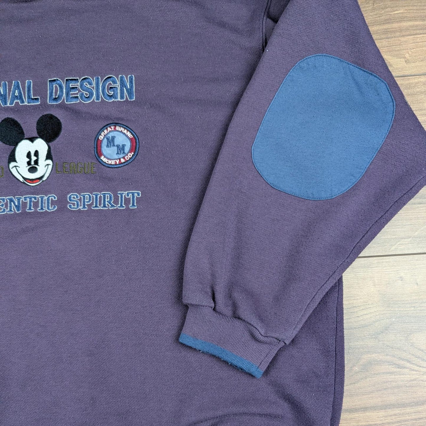1990s Vintage Disney Mickey Mouse Retro Embroidered Purple Sweatshirt Size XL