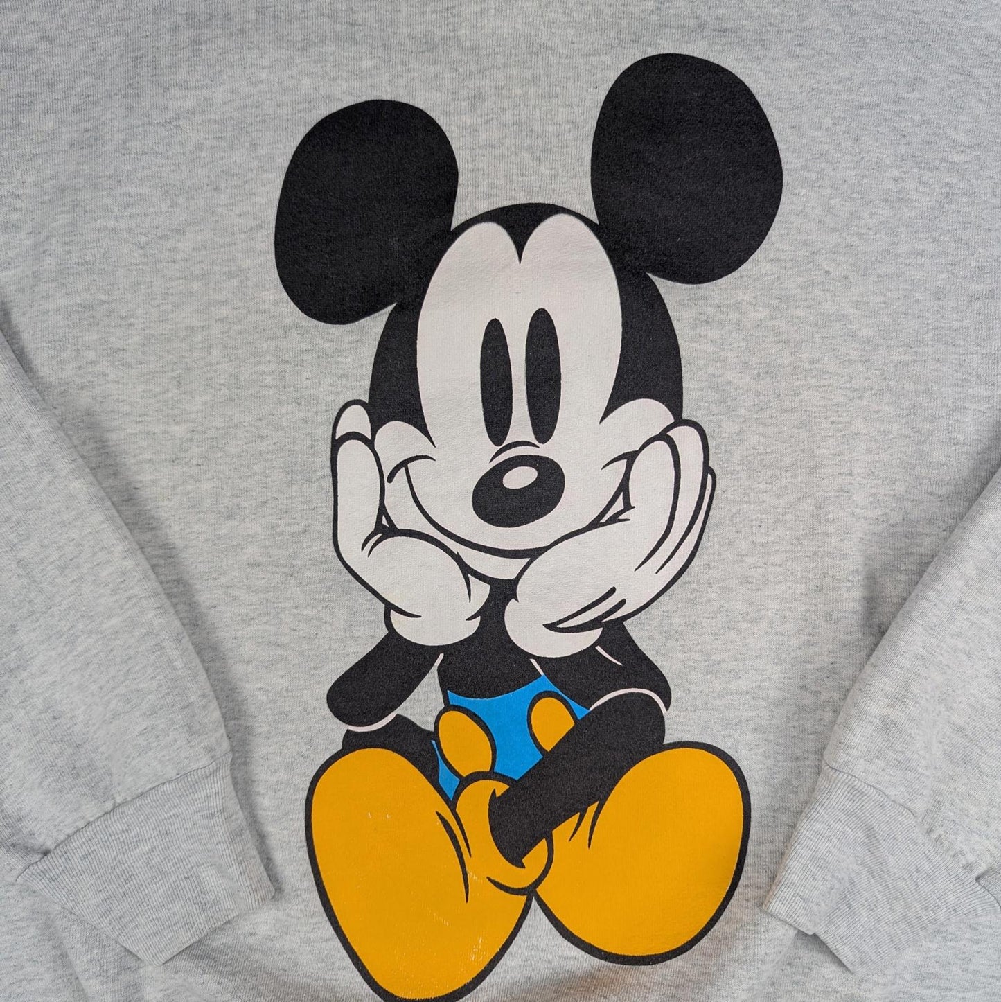 1990s Vintage Disney Mickey Mouse Graphic Grey Sweatshirt Jumper Size L