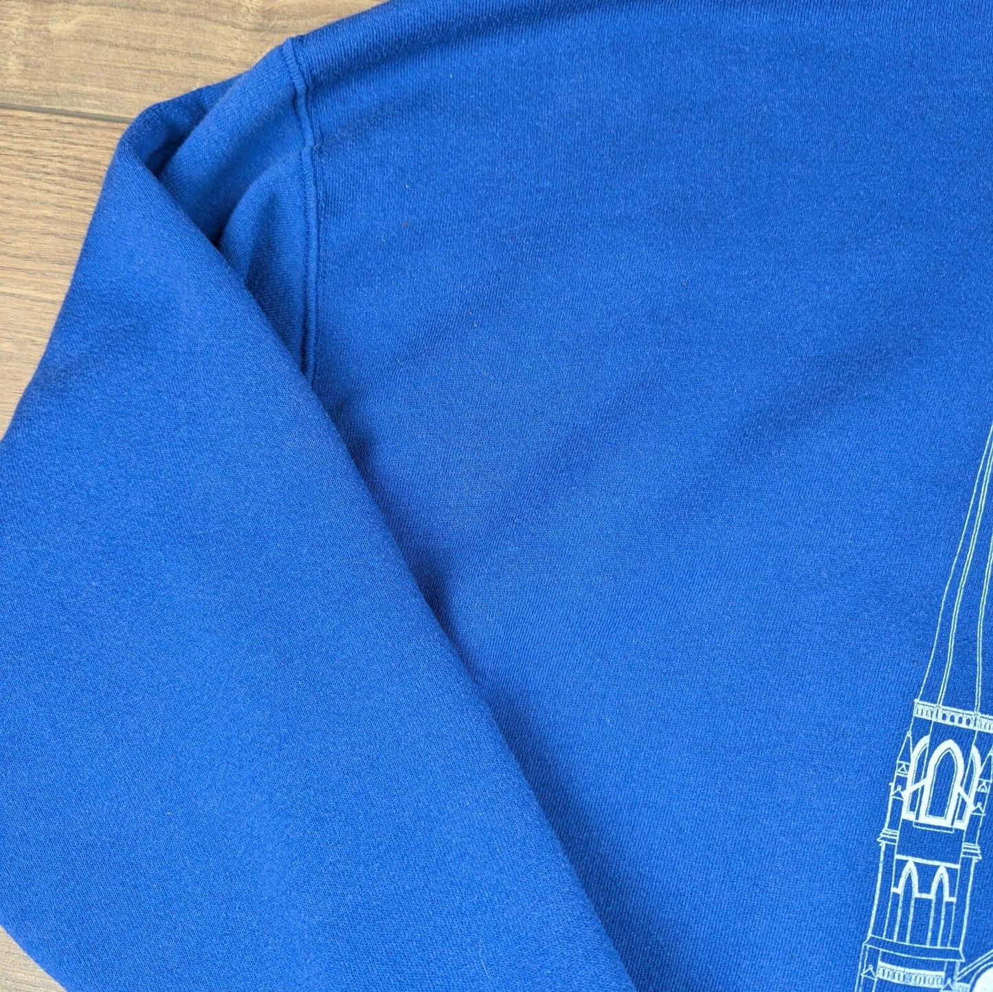 1990s Vintage Lee Heavyweight St Anne's Blue Graphic Sweatshirt Size XL