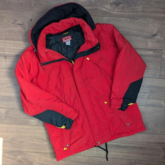 Vintage 1990's Marlboro Country Red Down Winter Ski Jacket Coat Men's L