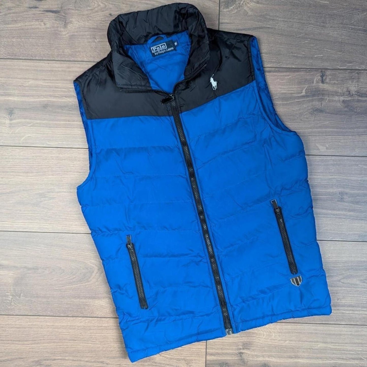 Vintage 1990's Polo Ralph Lauren Blue Puffer Gilet Bodywarmer Men's M