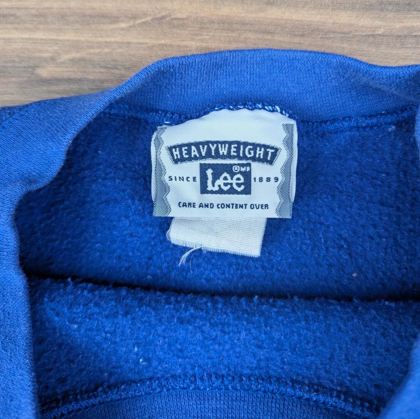 1990s Vintage Lee Heavyweight St Anne's Blue Graphic Sweatshirt Size XL