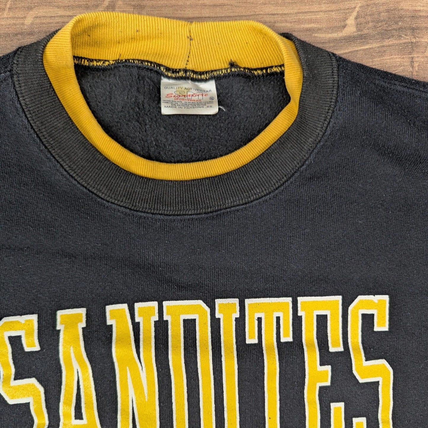 1990s Vintage Sandites College Black Graphic Sweatshirt Size XL