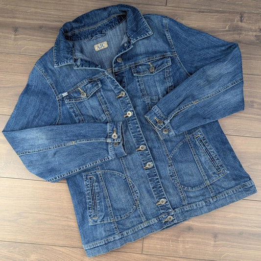 Vintage 2000s Blue Fitted Denim Jacket Size L/XL