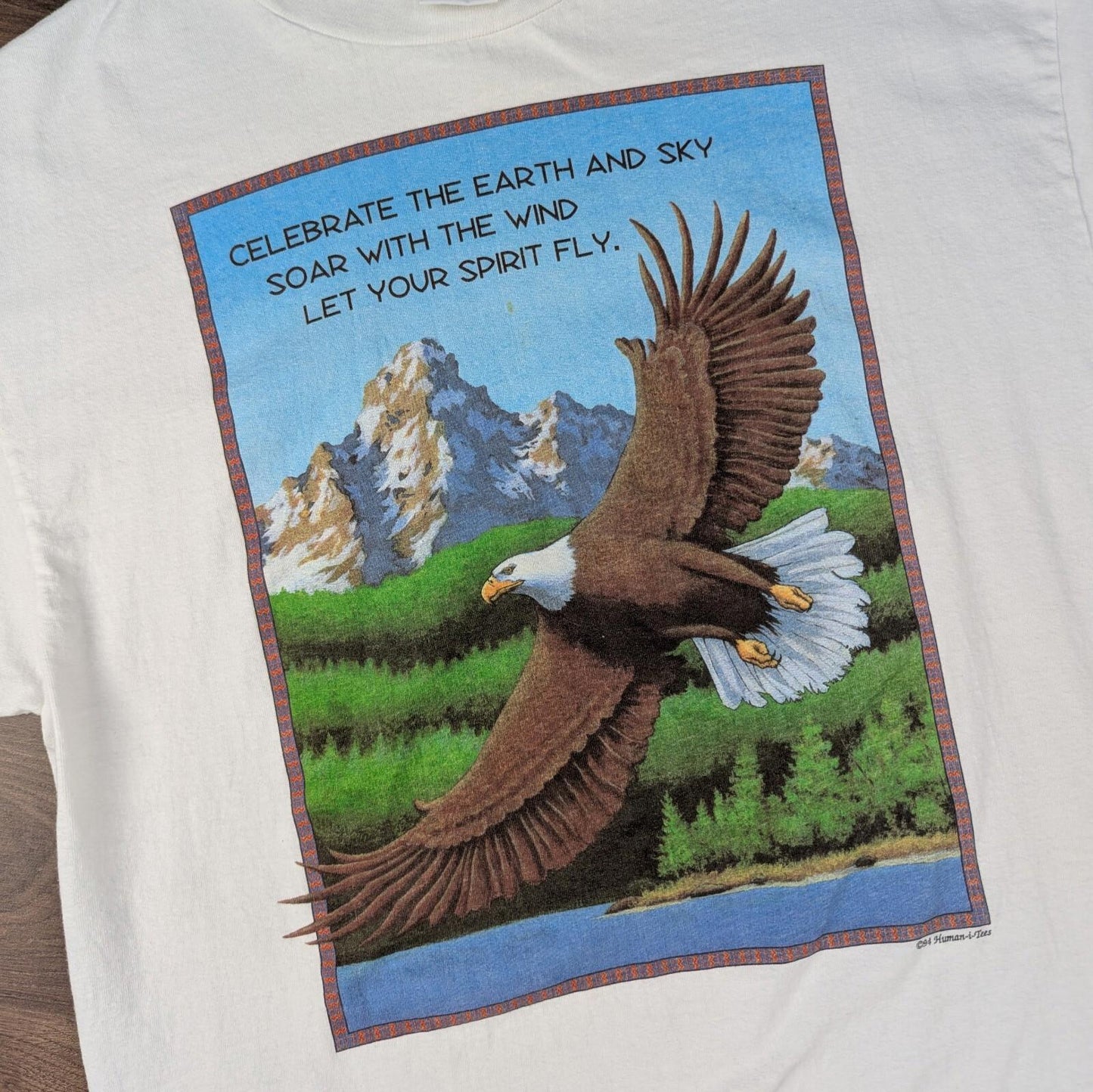 1990s Vintage Single Stitch Eagle Mountains Graphic T-Shirt Size L