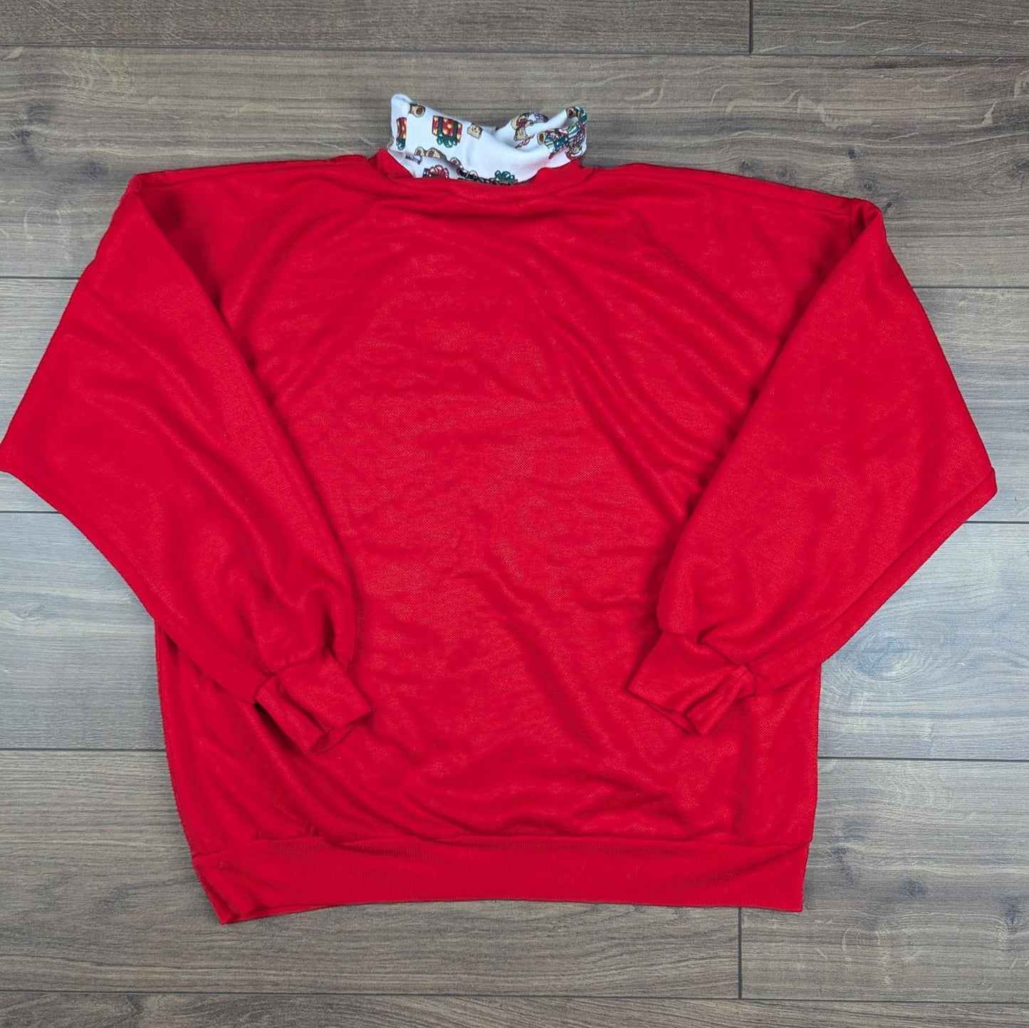 Vintage 80s 90s Festive Turtleneck Bear Christmas Jumper Size M-L