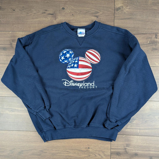 Vintage 2000s Disneyland Resort Navy Embroidered Mickey Sweatshirt Size XXL