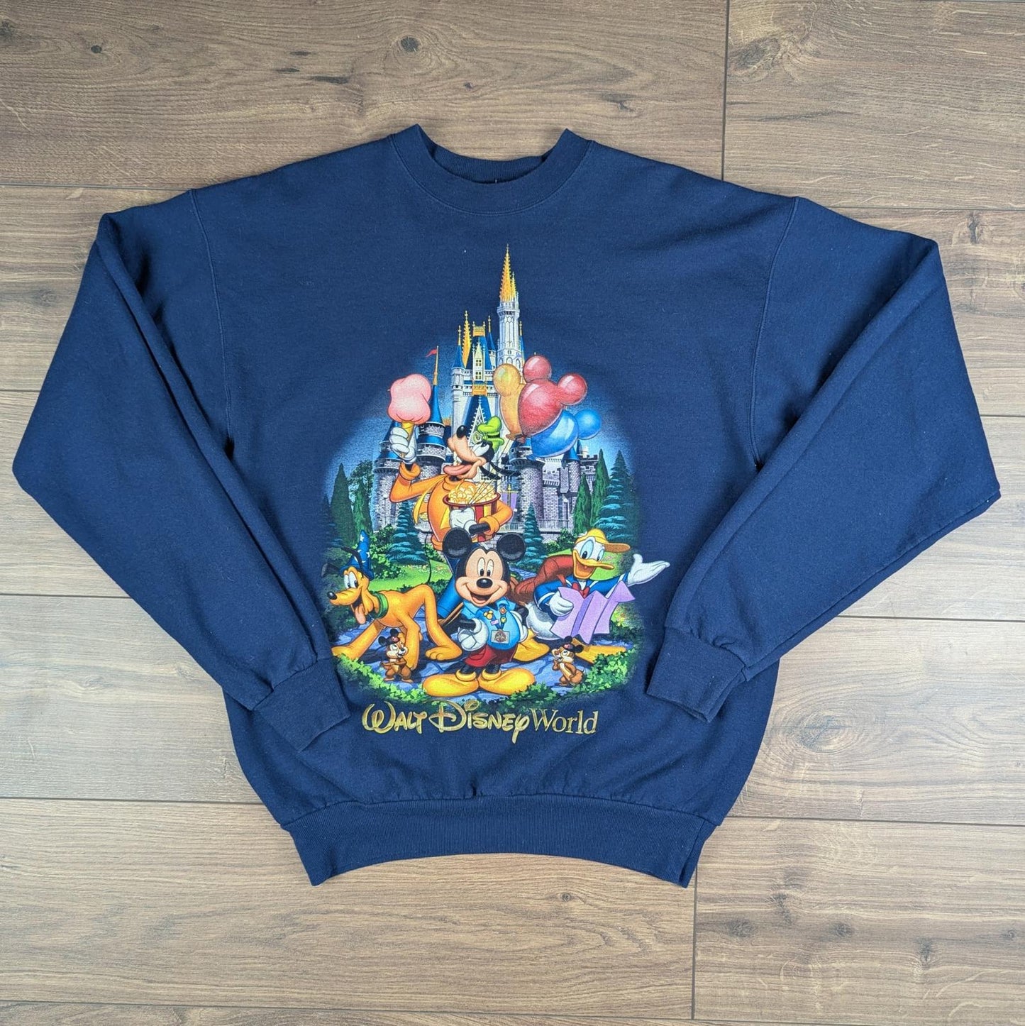 Navy Retro Walt Disney World Hanes Graphic Sweatshirt Size M