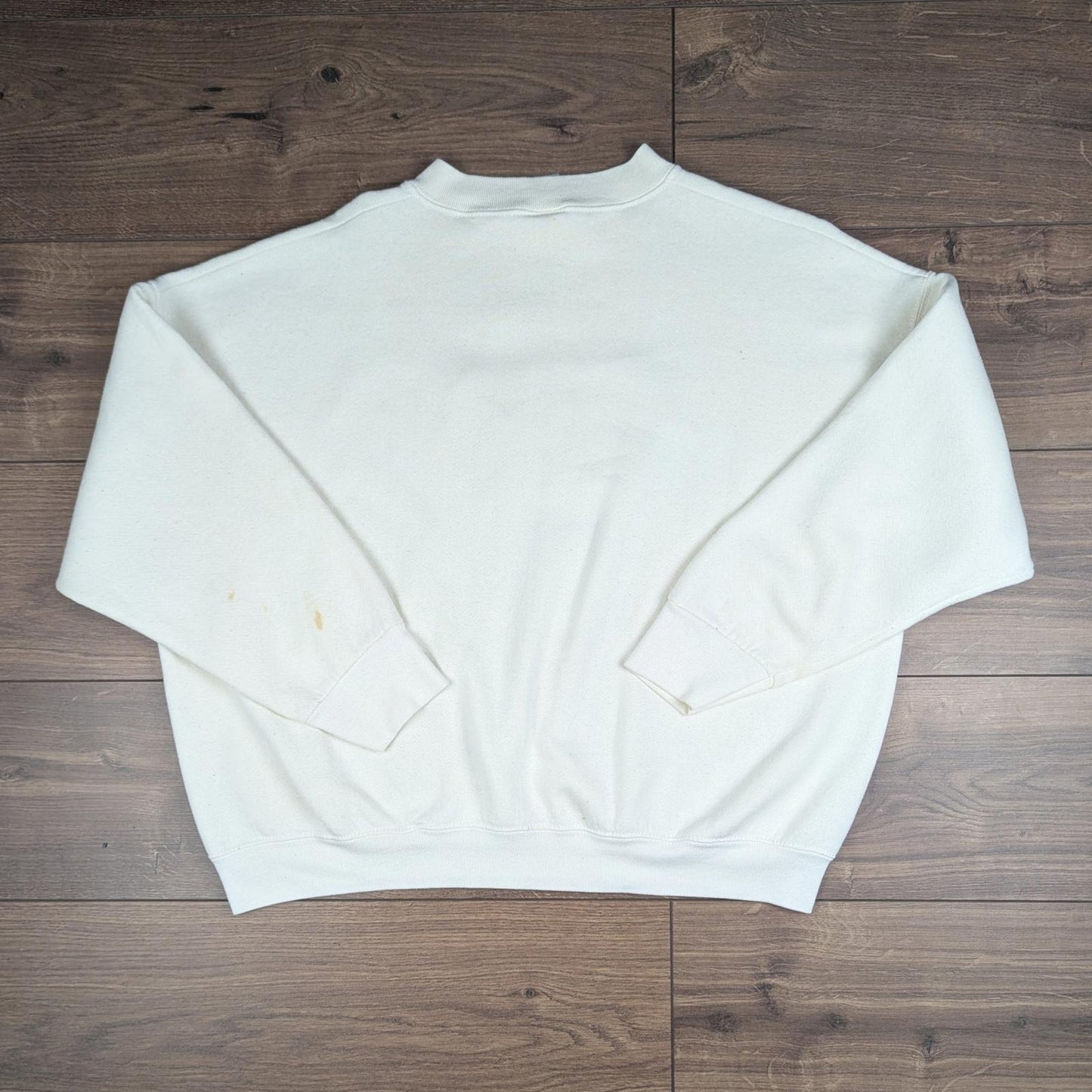 90s Vintage Disney Mickey Mouse Cream Tartan Embroidered Sweatshirt Size 2XL