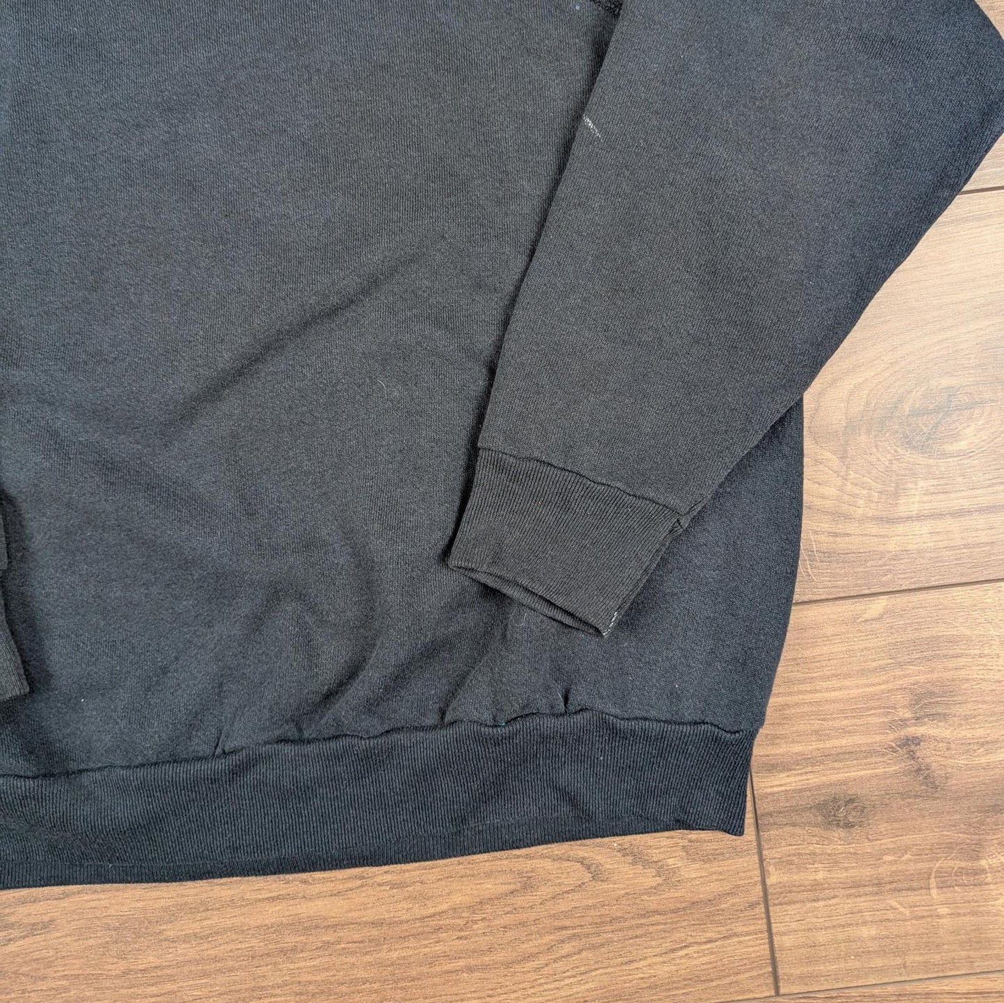 Black 1990s Vintage Santa Graphic Christmas Jumper Sweatshirt Size XL