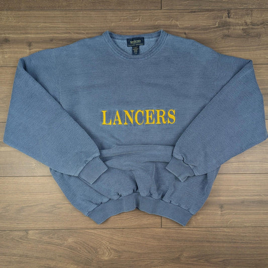 Blue Lancers Canada 100% Cotton Vintage Oversized Embroidered Sweatshirt Size L